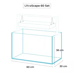 AquaEL akvarijní set Ultrascape 60 SNOW (bílý)<br><em>Ilustrační obrázek - může obsahovat dekorace, další produkty a vybavení, které nejsou součástí a musí se dokoupit samostatně.</em>