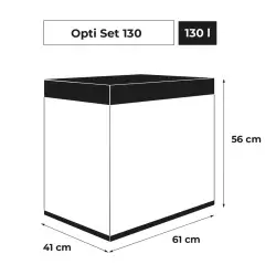 Aquael Akvárium s krytem OPTI SET 130 černá 2.0<br><em>Ilustrační obrázek - může obsahovat dekorace, další produkty a vybavení, které nejsou součástí a musí se dokoupit samostatně.</em>
