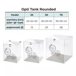 AquaEl akvárium 30x30x35 cm OPTI TANK ROUNDED 30<br><em>Ilustrační obrázek - může obsahovat dekorace, další produkty a vybavení, které nejsou součástí a musí se dokoupit samostatně.</em>
