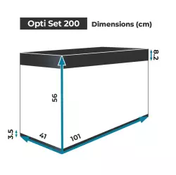 AquaEl Akvárium OPTISET 200 černá 2.0<br><em>Ilustrační obrázek - může obsahovat dekorace, další produkty a vybavení, které nejsou součástí a musí se dokoupit samostatně.</em>