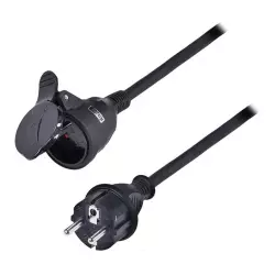 Solight prodlužovací přívod - spojka, 1 zásuvka, 5m, 3 x 1,5mm2, gumová, černá<br><em>Ilustrační obrázek - může obsahovat dekorace, další produkty a vybavení, které nejsou součástí a musí se dokoupit samostatně.</em>