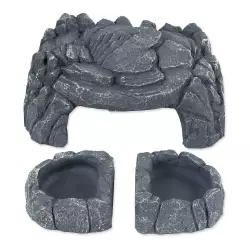 Repti Planet Úkryt jeskyně s dvěma miskami 39x14,5x9,5cm<br><em>Ilustrační obrázek - může obsahovat dekorace, další produkty a vybavení, které nejsou součástí a musí se dokoupit samostatně.</em>