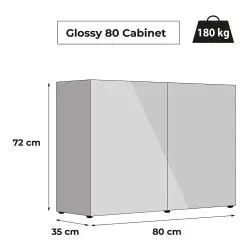 AquaEl Akvarijní skříňka Glossy šedá ZD 80<br><em>Ilustrační obrázek - může obsahovat dekorace, další produkty a vybavení, které nejsou součástí a musí se dokoupit samostatně.</em>