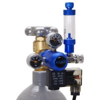 Aquario Redukční ventil CO2 BLUE s jehlovým ventilem a nočním vypínáním + ZDARMA drop-checker a difuzor 