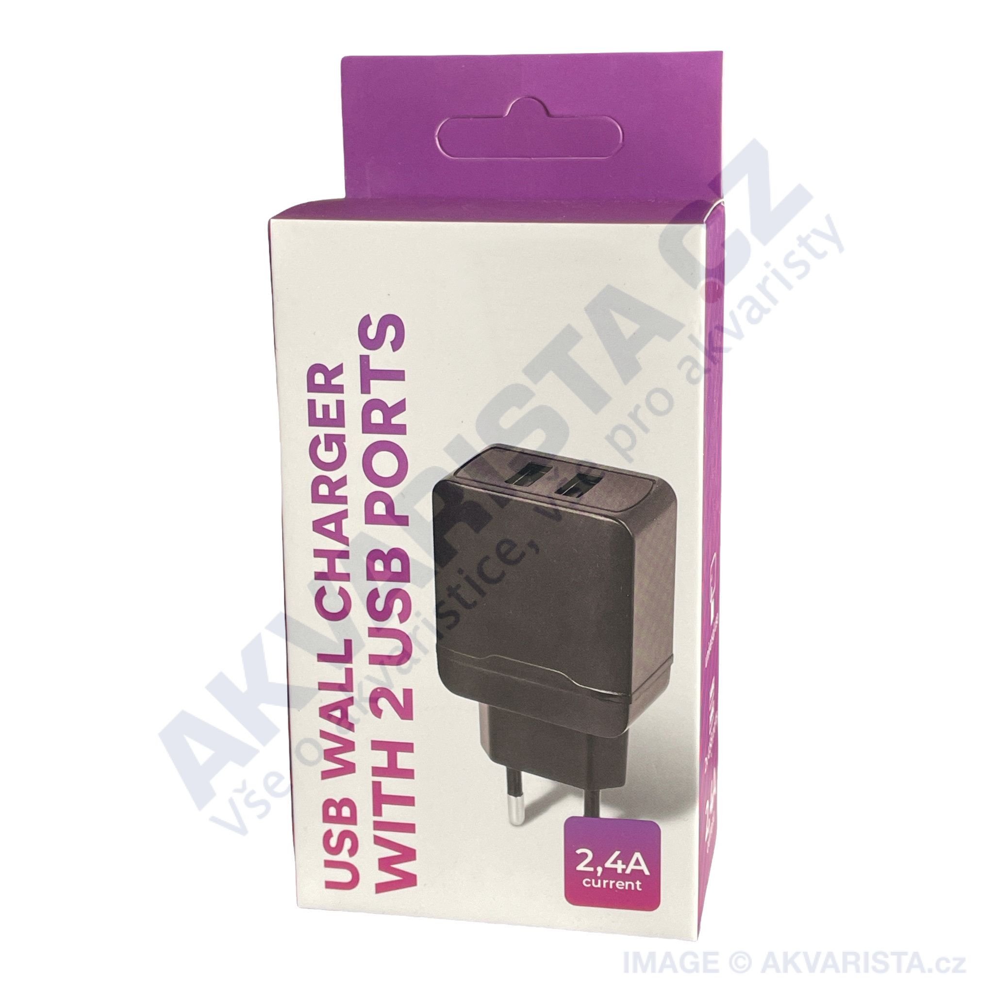 USB Síťový nabíjecí adapter (nabíječka) 12W/2.4A